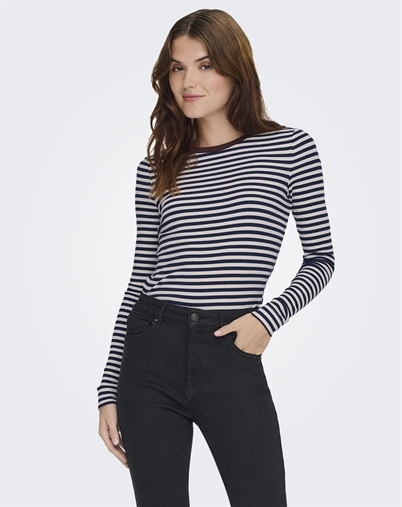 Only - ONLElene L/S Fitted Langærmet Trøje - Naval Academy/Neo Birch